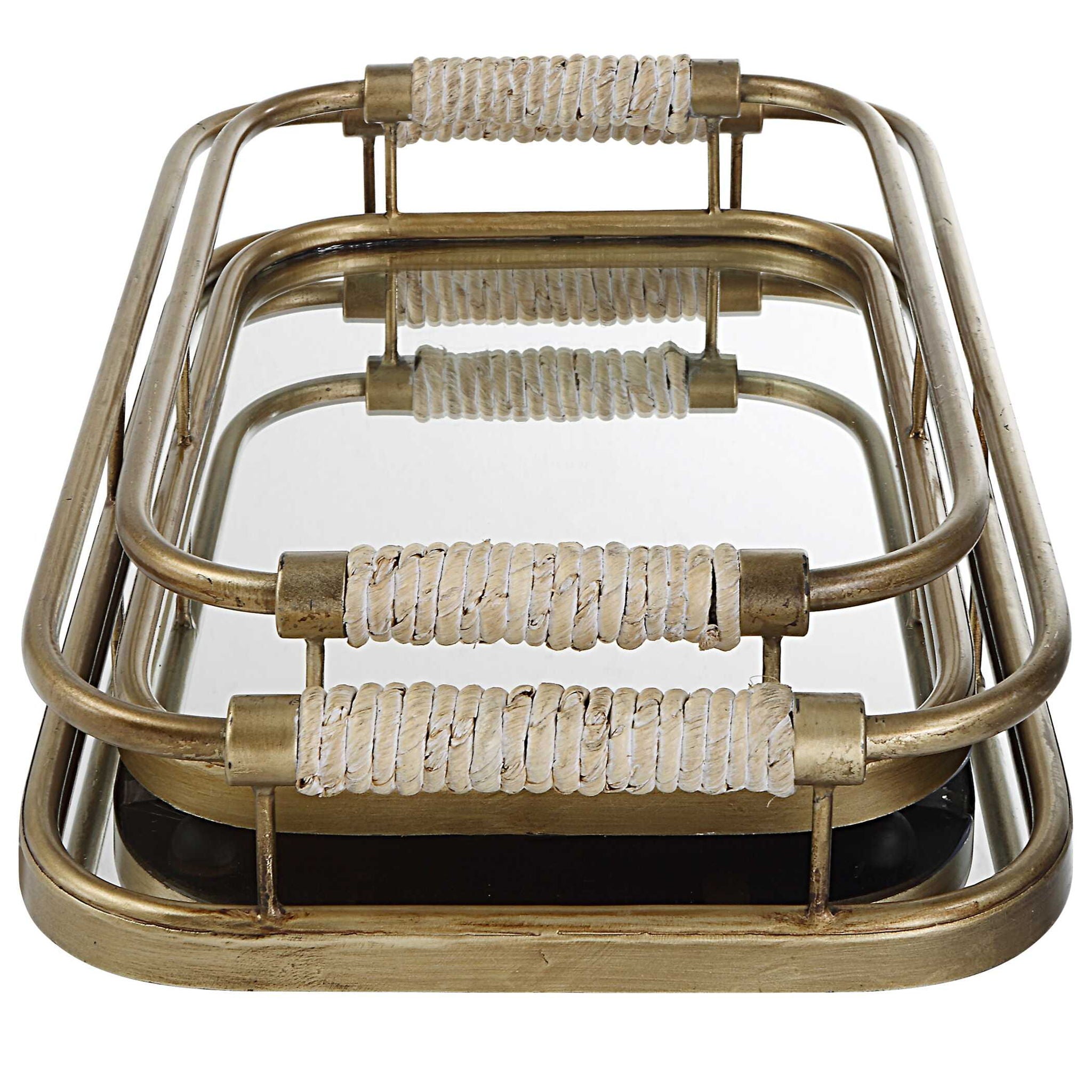 Rosea - Trays (Set of 2) - Brushed Gold - Image 2