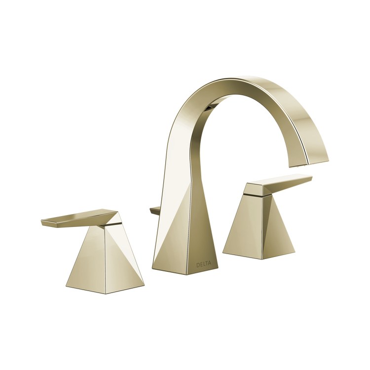 Lavatory Faucet Trillian Widespread 4 to 16 Inch Spread 2 Lever ADA WaterSense Lumicoat Polished Nickel 1.2 Gallons per Minute Metal Pop-Up 3 Hole
