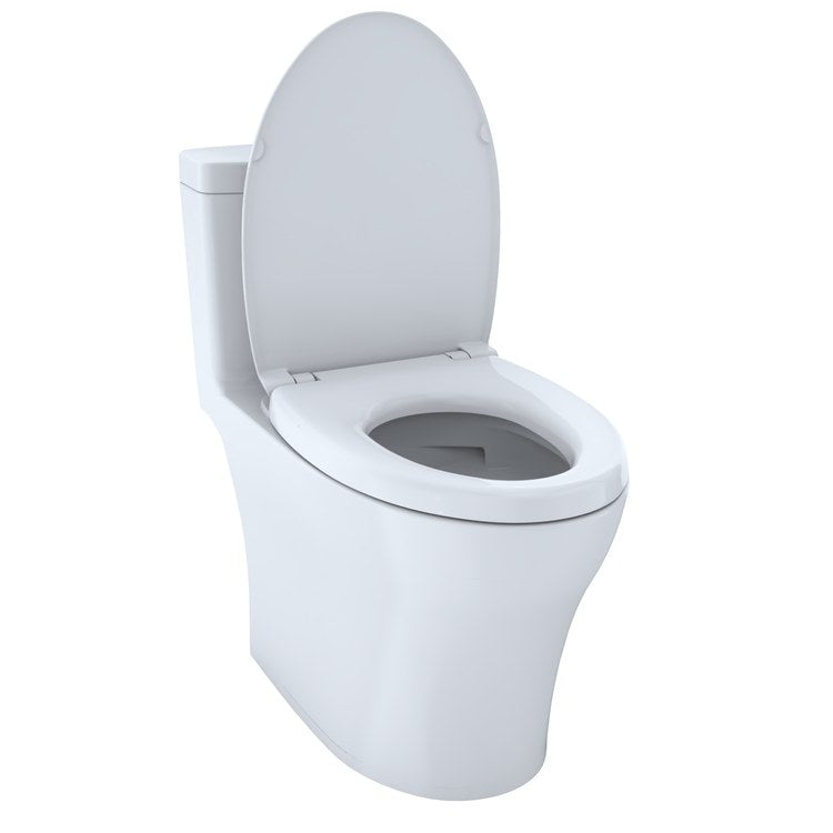 Toilet Aquia IV 1 Piece Universal Height Washlet Ready Cotton Elongated WaterSense 0.9/1.28 Gallons per Flush DynaMax Tornado Push Button Chrome Trip Lever SoftClose - Image 2