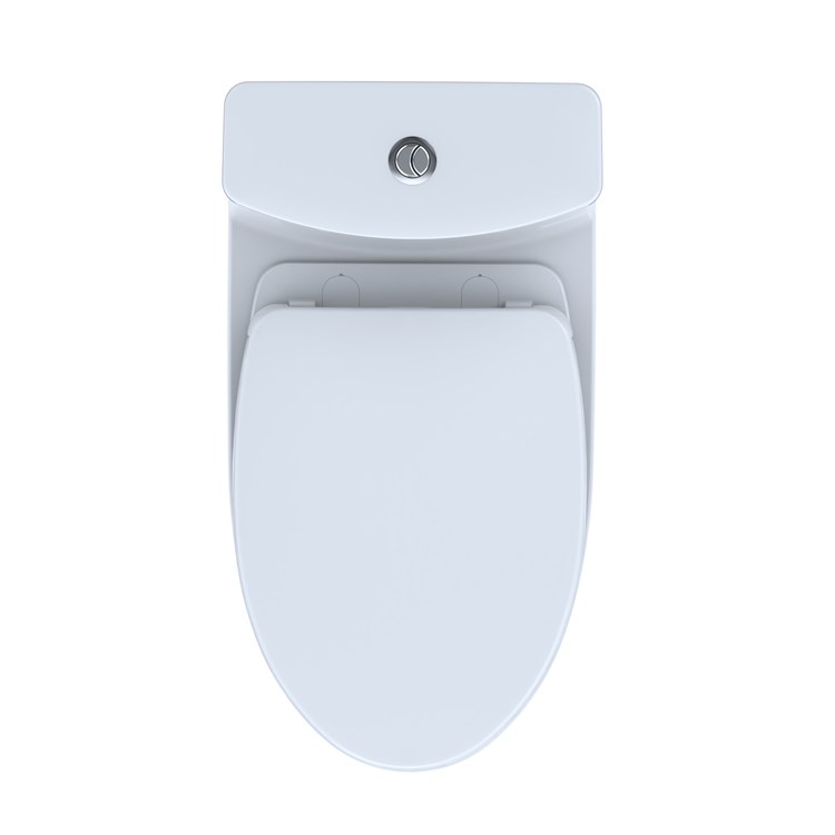 Toilet Aquia IV 1 Piece Universal Height Washlet Ready Cotton Elongated WaterSense 0.9/1.28 Gallons per Flush DynaMax Tornado Push Button Chrome Trip Lever SoftClose - Image 3