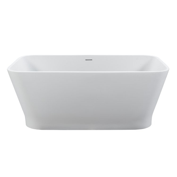 Soaking Tub Addison 5 58 x 30 Inch Freestanding/Undermount Center White Matte Sculpturestone - Image 2
