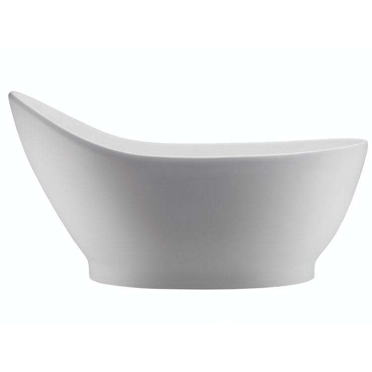 Soaking Tub Savoy 65 x 34.25 Inch Freestanding Left/Right Hand White Matte Sculpturestone 98 Gallons 22-1/2 Inch - Image 1