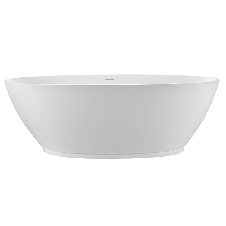 Soaking Tub Alissa 62 x 32 Inch Freestanding/Undermount Center White Matte Sculpturestone 74 Gallons 20-1/2 Inch - Image 2
