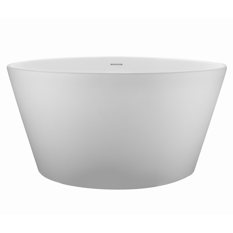 Soaking Tub Halo 52 x 52 Inch Freestanding/Undermount Center White Matte Sculpturestone 121 Gallons 25 Inch