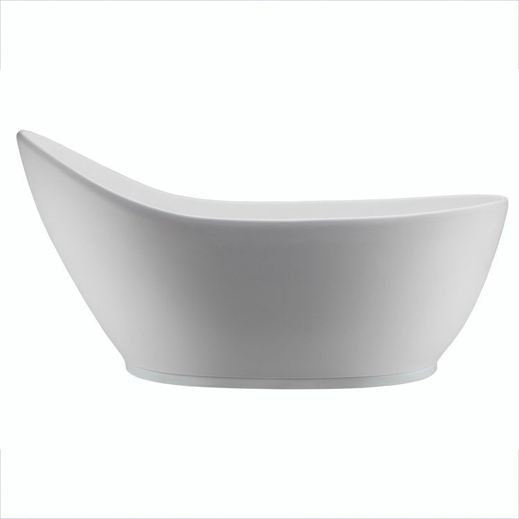 Soaking Tub Savoy 65 x 34.25 Inch Freestanding with Pedestal Left/Right Hand White Matte Sculpturestone 98 Gallons 24 Inch - Image 2