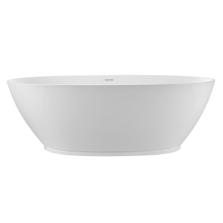 Soaking Tub Alissa 70.5 x 37 Inch Freestanding/Undermount Center White Matte Sculpturestone 102 Gallons 22-1/2 Inch - Image 2