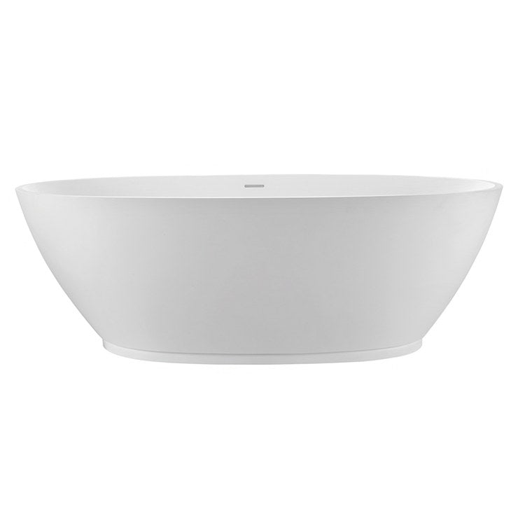 Soaking Tub Alissa 61 x 36 Inch Freestanding/Undermount Center White Matte Sculpturestone 86 Gallons 23-1/2 Inch - Image 2