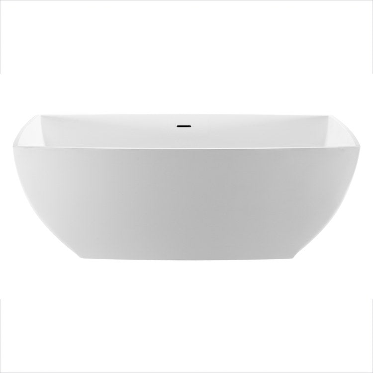 Soaking Tub Adrian 2 67.5 x 35.5 Inch Freestanding/Undermount Center White Matte Sculpturestone - Image 2