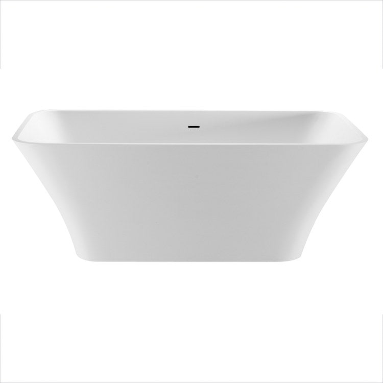 Air Tub Addison 66 x 35 Inch Freestanding/Undermount Center White Matte Rectangle Sculpture Stone 110 Gallons 22 Inch - Image 2