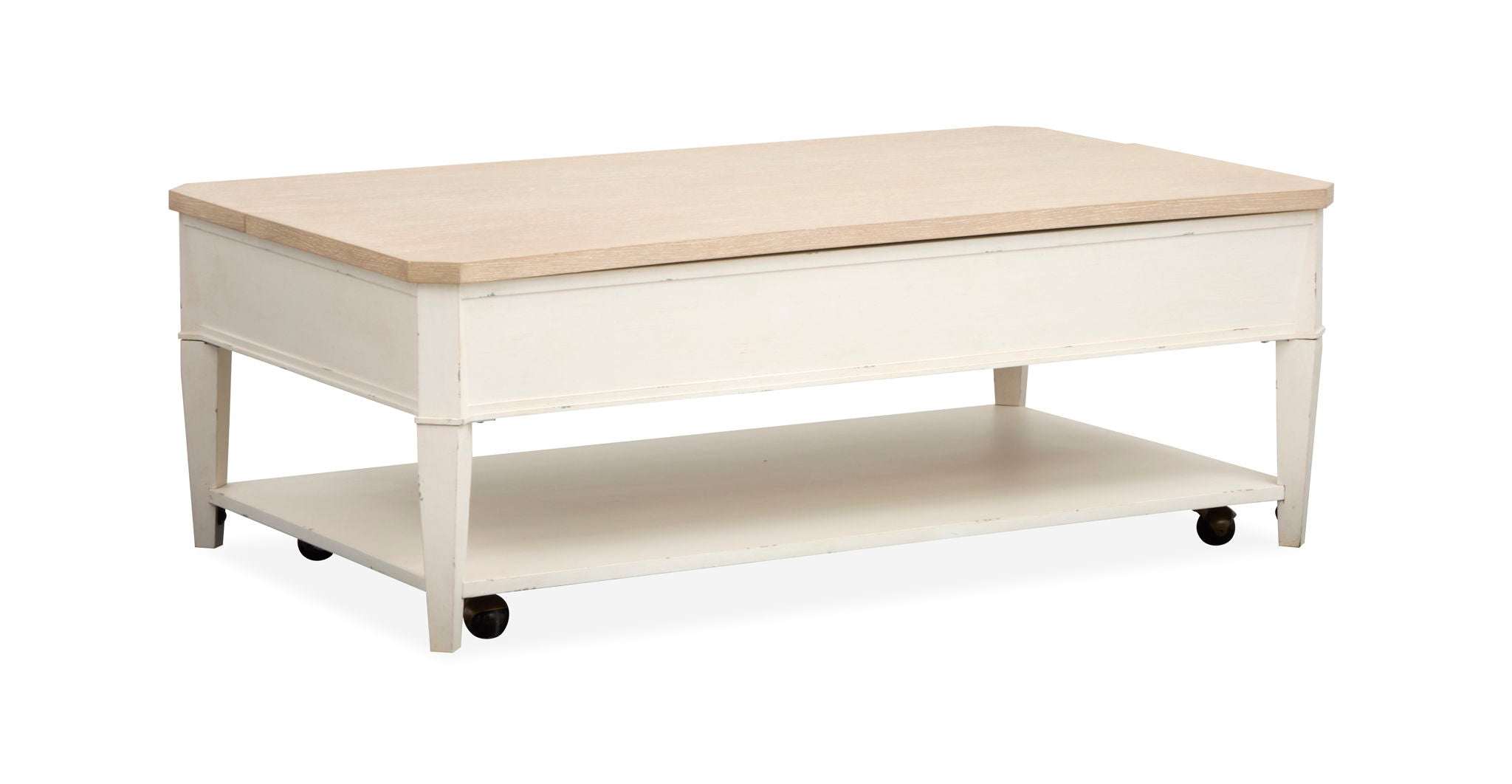 Echo Isles - Lift Top Storage Cocktail Table With Casters - Sea Pearl And Driftwood - Image 2