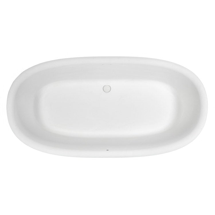 Soaking Tub Bowie 69.625 x 35.25 Inch Freestanding Center White Matte Sculpturestone 105 Gallons 21-5/8 Inch - Image 2