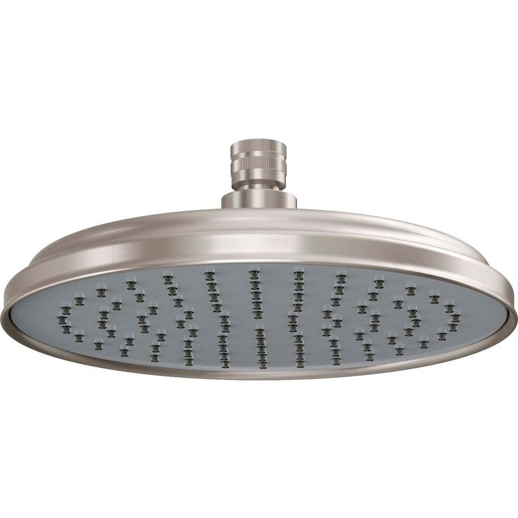 Showerhead 1 Functions Traditional Antique Flat Nickel 8 Inch 2.0 Gallons per Minute 90 Jets Round