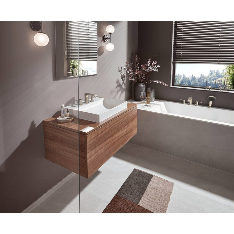 Roman Tub Trim Vivenis with Handshower 2 Lever Brushed Nickel WaterSense 10 Inch Spread 4 Hole - Image 2