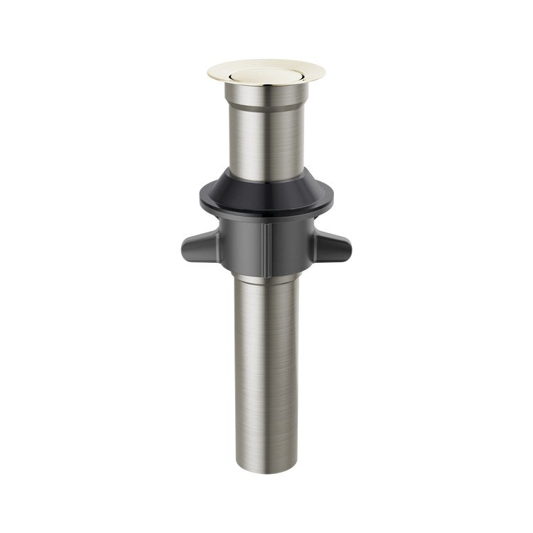 Pop-Up Drain Metal Push less Overflow 7-15/16 Inch Chrome Metal for Sinks without Overflow - Image 1