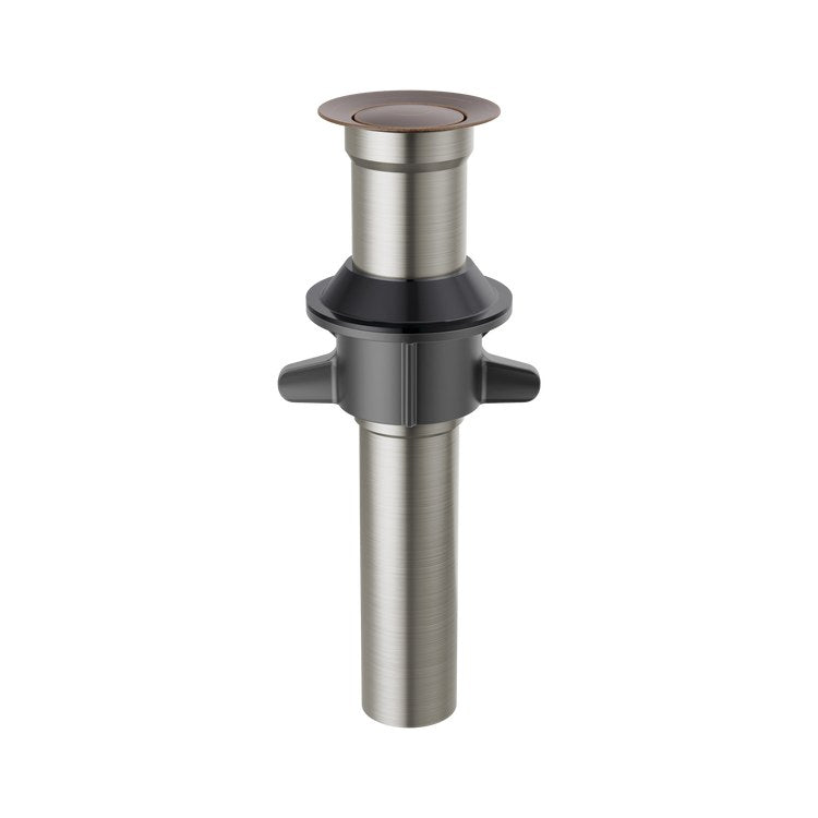Pop-Up Drain Metal Push less Overflow 7-15/16 Inch Venetian Bronze Metal for Sinks without Overflow - Image 1