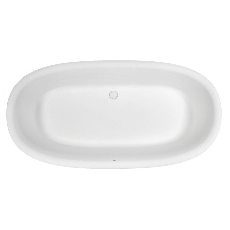 Air Tub Bowie 69.625 x 35.25 Inch Freestanding Air Bath Center White Matte Oval Sculpturestone 105 Gallons 21-5/8 Inch - Image 2
