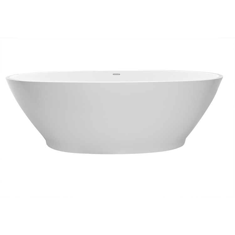 Air Tub Alissa 64.75 x 33.5 Inch Freestanding Air Bath Center White Matte Oval Sculpturestone 90 Gallons 22 Inch - Image 2