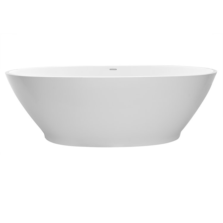 Air Tub Alissa 66.25 x 35.75 Inch Freestanding Air Bath Center White Matte Oval Sculpturestone 95 Gallons 23-1/4 Inch - Image 2