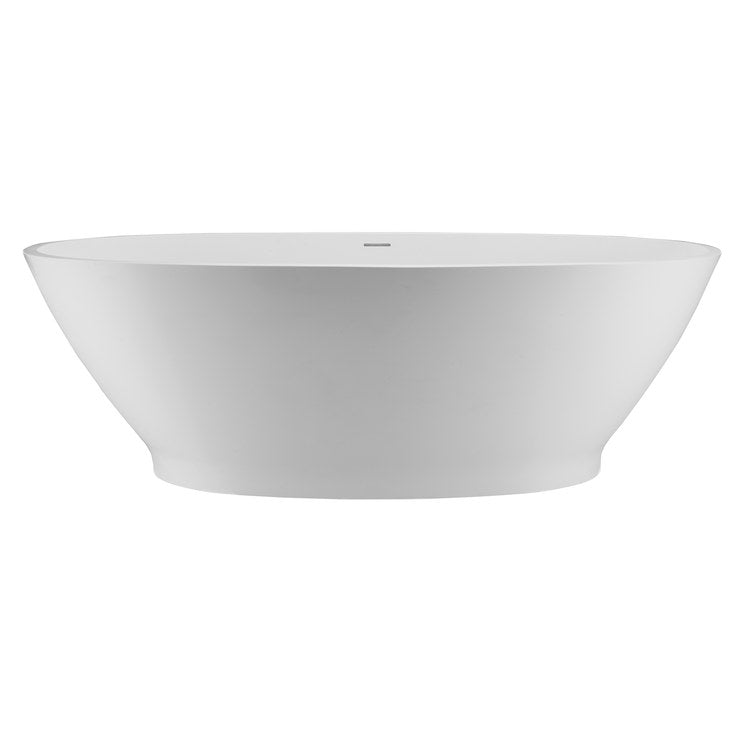 Air Tub Alissa 72.5 x 42 Inch Freestanding Air Bath Center White Matte Oval Sculpturestone 140 Gallons 23-1/4 Inch - Image 2