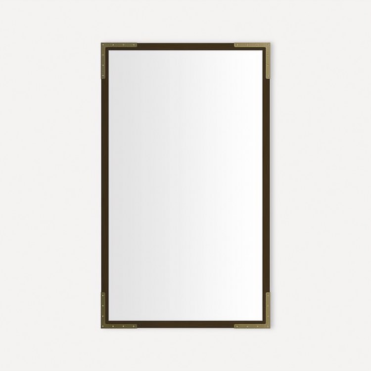 Bathroom Mirror Craft Industrial Framed Rectangle 24Wx40H Inch Bronze/Aged Brass Accent Wall Mount - Image 1