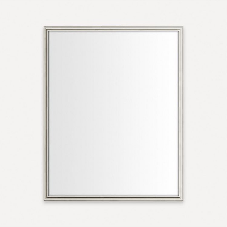 Medicine Cabinet Main Line 24W x 30H x 4D Inch 1 Doors Framed Mirror Nickel Flat Top Reversible Rosemont Frame Slow Close Hinges Sliding Magnification Mirror Magnetic Strip Interior Lighting USB Charging ports Electrical Outlets Phone Holder - Image 1
