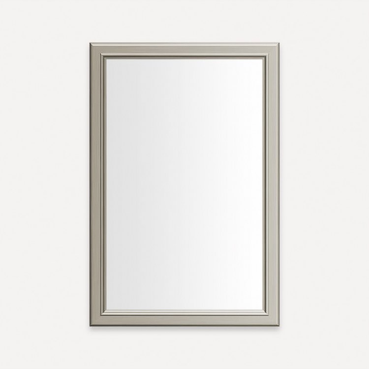 Medicine Cabinet Main Line 20W x 30H x 4D Inch 1 Doors Framed Mirror Nickel Flat Top Reversible Bryn Mawr Frame Slow Close Hinges - Image 1