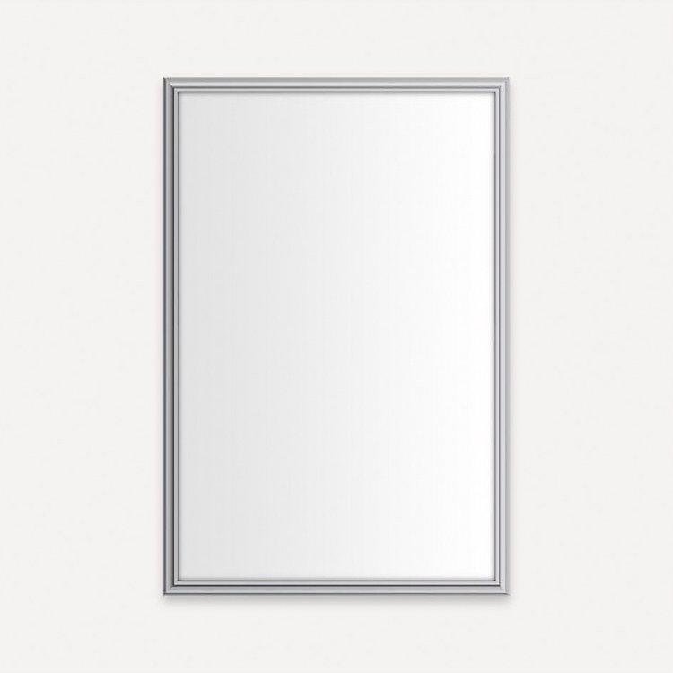 Medicine Cabinet Main Line 20W x 30H x 4D Inch 1 Doors Framed Mirror Chrome Flat Top Reversible Rosemont Frame Slow Close Hinges - Image 1