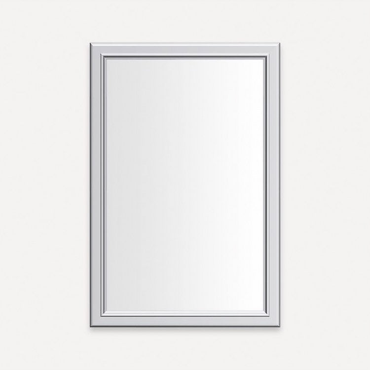 Medicine Cabinet Main Line 20W x 30H x 4D Inch 1 Doors Framed Mirror Chrome Flat Top Reversible Bryn Mawr Frame Slow Close Hinges - Image 1