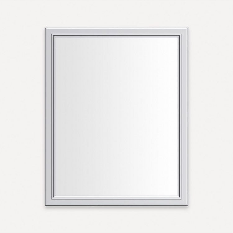 Medicine Cabinet Main Line 24W x 30H Inch 1 Doors Framed Mirror Chrome Flat Top Reversible Bryn Mawr Frame Slow Close Hinges - Image 1