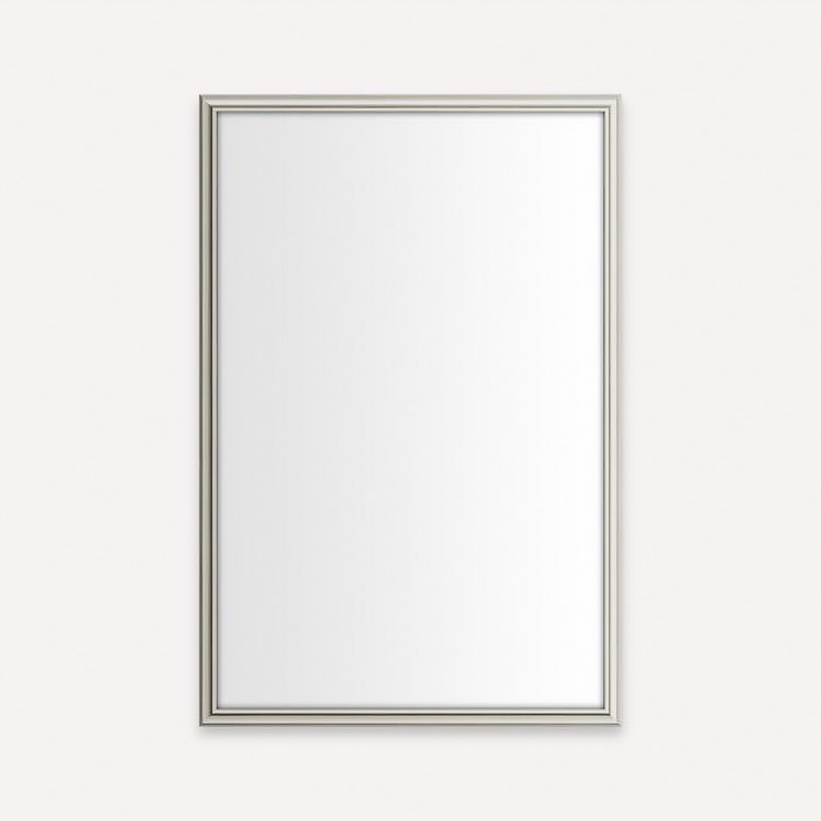 Medicine Cabinet Main Line 20W x 30H x 4D Inch 1 Doors Framed Mirror Nickel Flat Top Reversible Rosemont Frame Slow Close Hinges - Image 1