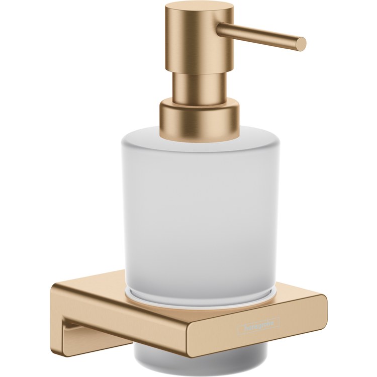 Soap Dispenser AddStoris Brushed Bronze Wall Mount Glass Metal Pump 6.75 Fluid Ounces