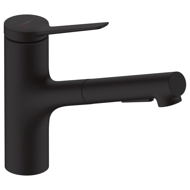 Kitchen Faucet Zesis 1 Lever Matte Black 150 DEG Swivel 1 Hole 1.5 Gallons per Minute