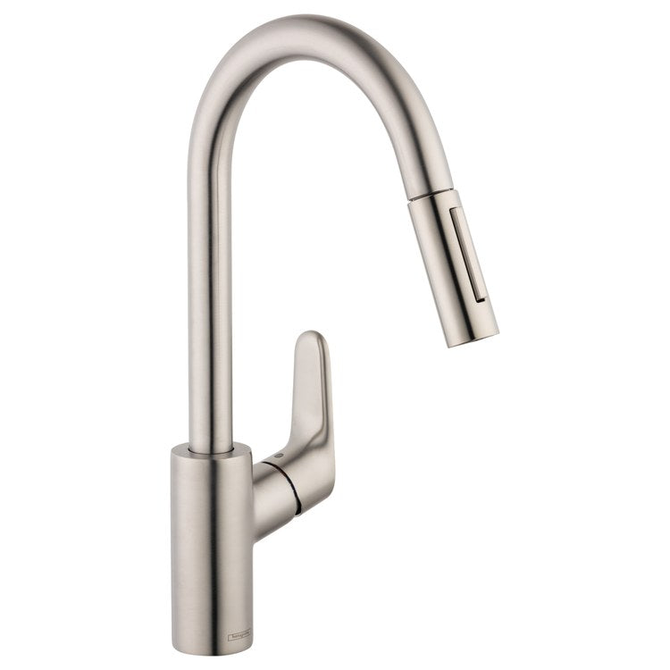 Kitchen Faucet Focus MagFit 1 Lever ADA Stainless Steel Optic Pull Down 150 DEG Swivel 1 Hole 1.5 Gallons per Minute - Image 1