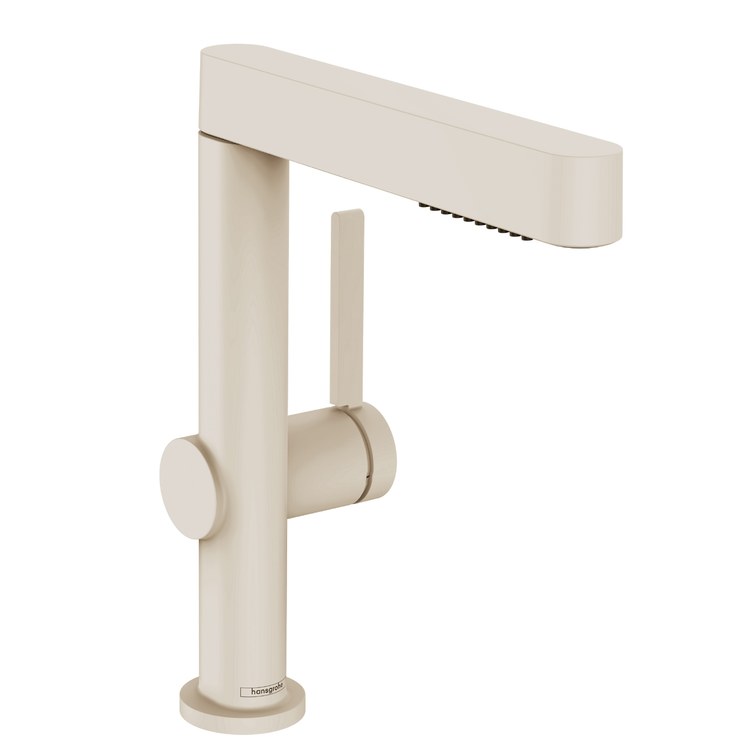 Lavatory Faucet Finoris 230 1 Lever ADA WaterSense Brushed Nickel 1.2 Gallons per Minute Deck Fixed Less Drain 1 Hole Quick Clean ComfortZone EcoRight - Image 1