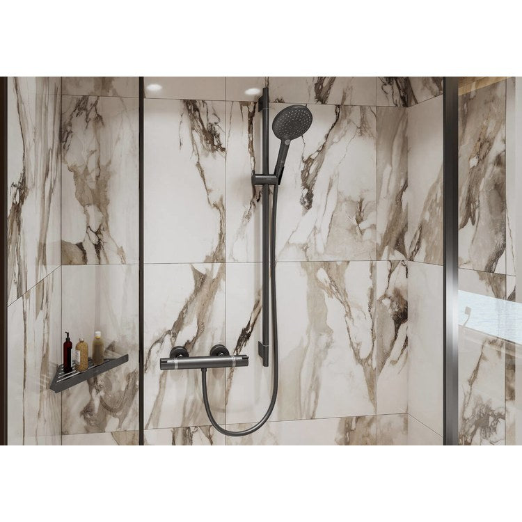 Shower Basket AddStoris Corner Brushed Black Chrome Metal Wall Mount - Image 2