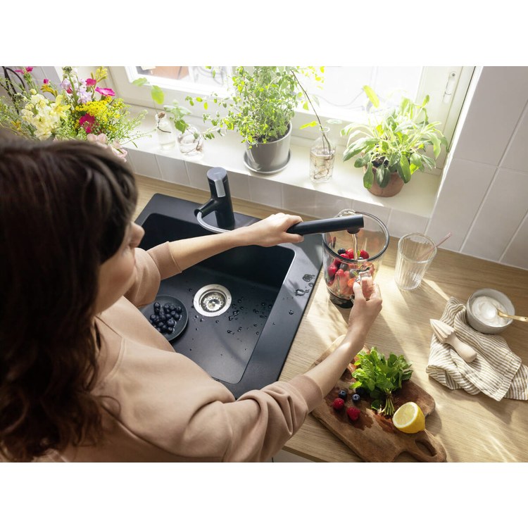 Kitchen Faucet Zesis 1 Lever Matte Black 150 DEG Swivel 1 Hole 1.75 Gallons per Minute - Image 2