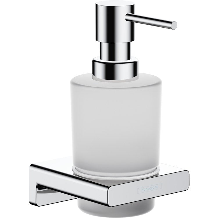 Soap Dispenser AddStoris Chrome Wall Mount Glass Metal Pump 6.75 Fluid Ounces - Image 1