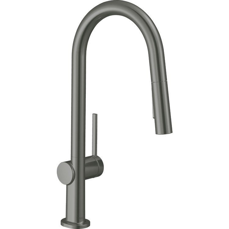 Kitchen Faucet Talis N 1 Lever ADA Brushed Black Chrome Pull Down High Arc 360 DEG Swivel 1 Hole 1.75 Gallons per Minute - Image 1