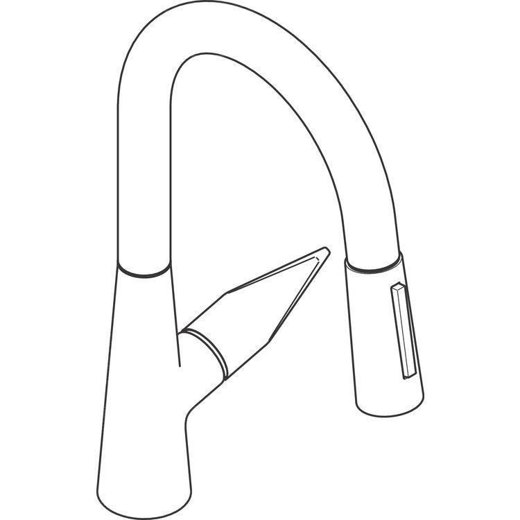 Kitchen Faucet Talis S 1 Lever ADA Brushed Black Chrome Pull Down High Arc 150 DEG Swivel 1 Hole 1.75 Gallons per Minute - Image 2