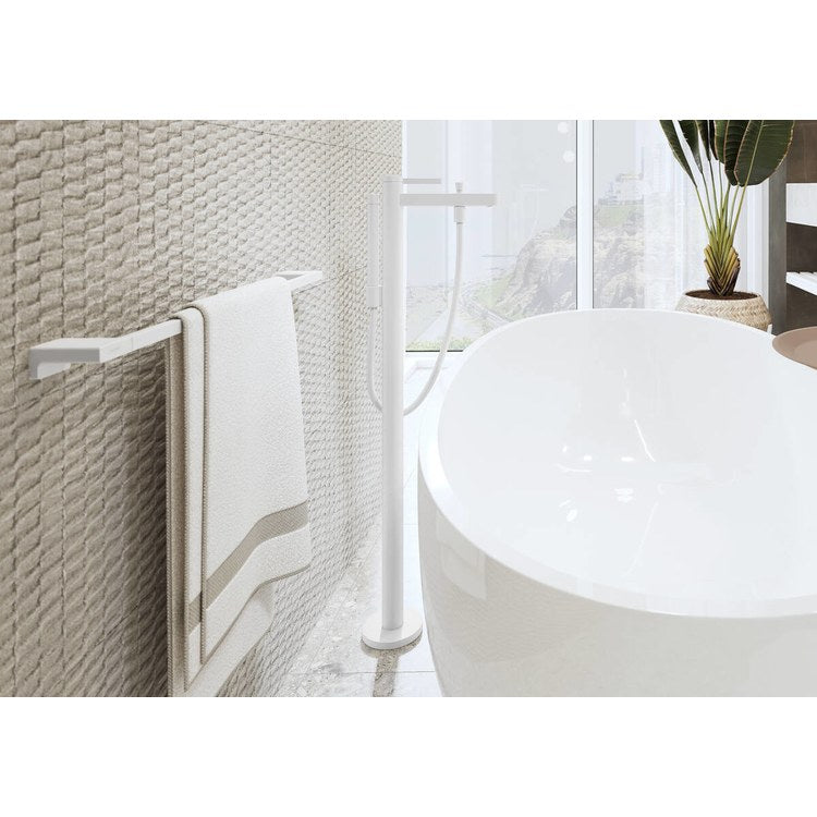 Towel Bar AddStoris 24 Inch Single Matte White Metal 2-3/4 Inch Wall Mount - Image 3