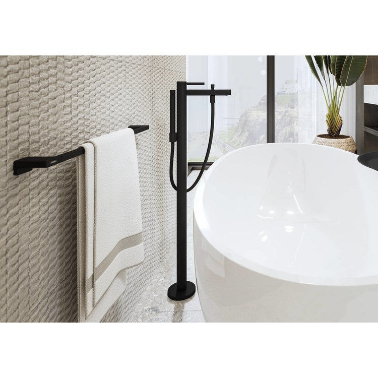 Towel Bar AddStoris 24 Inch Single Matte Black Metal 2-3/4 Inch Wall Mount - Image 3