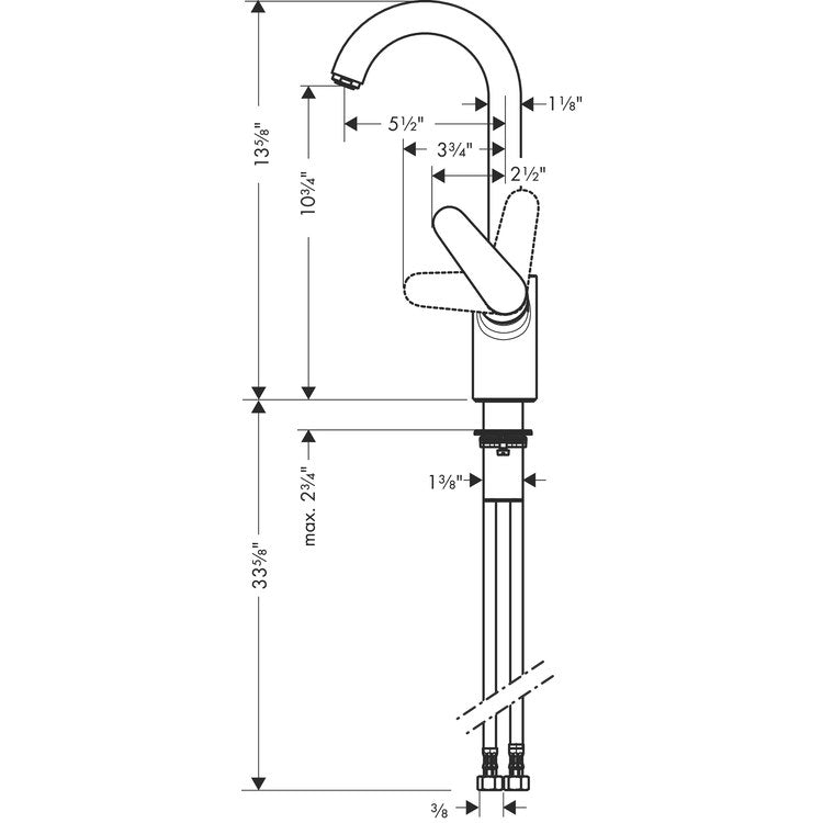 Focus Single Handle Single Hole Bar/Prep Faucet - Image 2