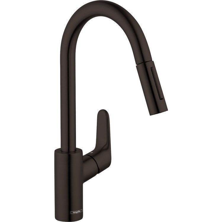 Kitchen Faucet Focus 1 Lever ADA Matte Black Pull Down High Arc 150 DEG Swivel 1 Hole 1.75 Gallons per Minute - Image 1
