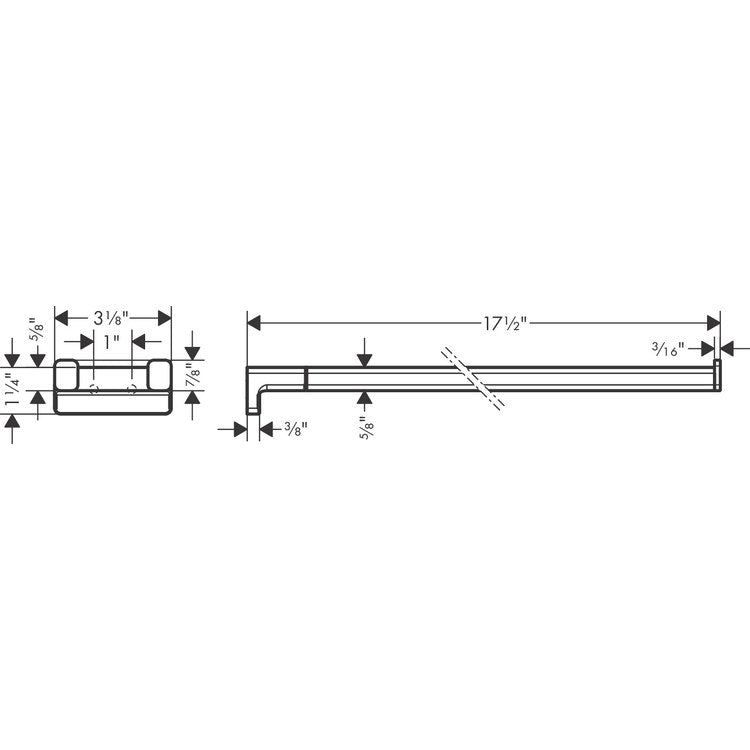Towel Bar AddStoris 18 Inch Dual Brushed Black Chrome Metal - Image 2