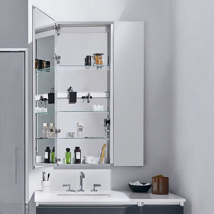 Medicine Cabinet M Series 20W x 72H x 6H Inch 1 Doors Mirror Flat Top Reversible Polished Edge Electrical Upgrade - Image 3