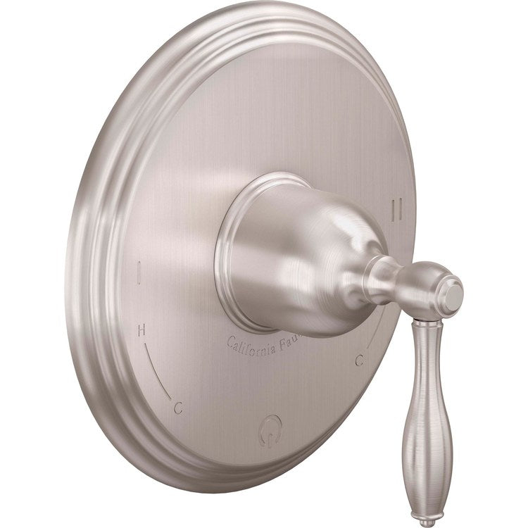 Pressure Balance Valve Trim Mendocino Dual 1 Lever Polished Brass Uncoated ADA - Image 1