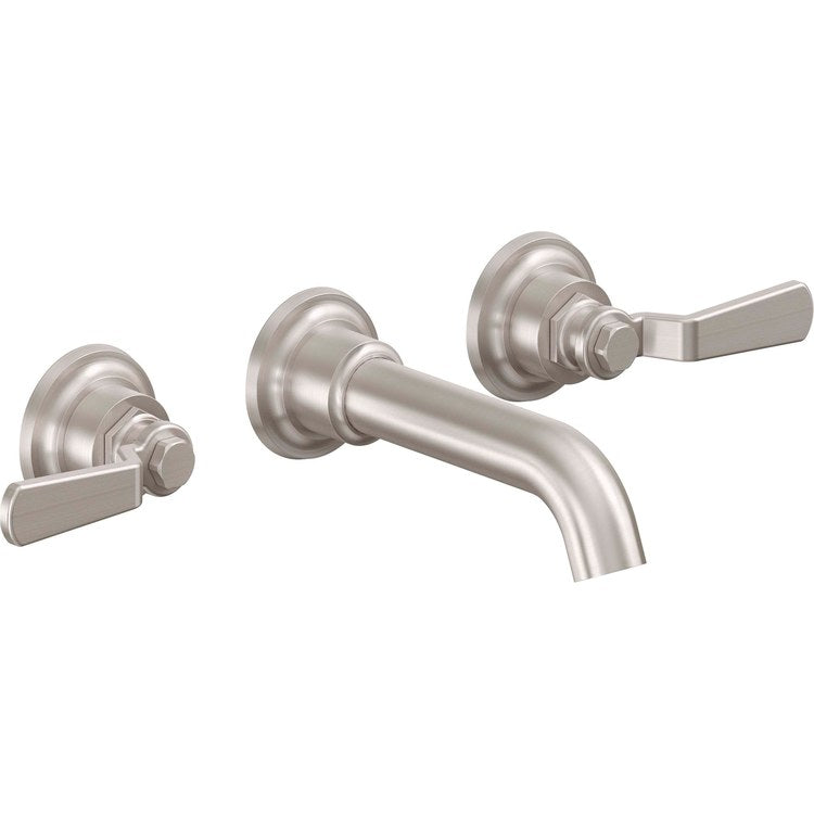 Lavatory Trim Descanso Works Vessel Wall 2 Lever Burnished Brass ADA Spout Reach 6-5/16 Inch 1.2 Gallons per Minute - Image 1
