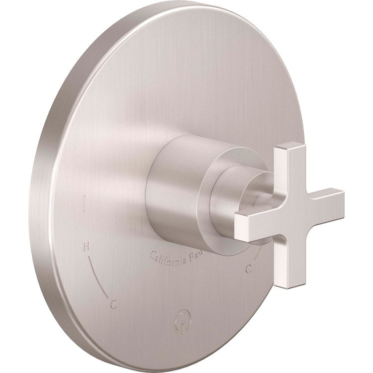Pressure Balance Valve Trim Rincon Bay Dual 1 Cross Antique Nickel Flat - Image 1