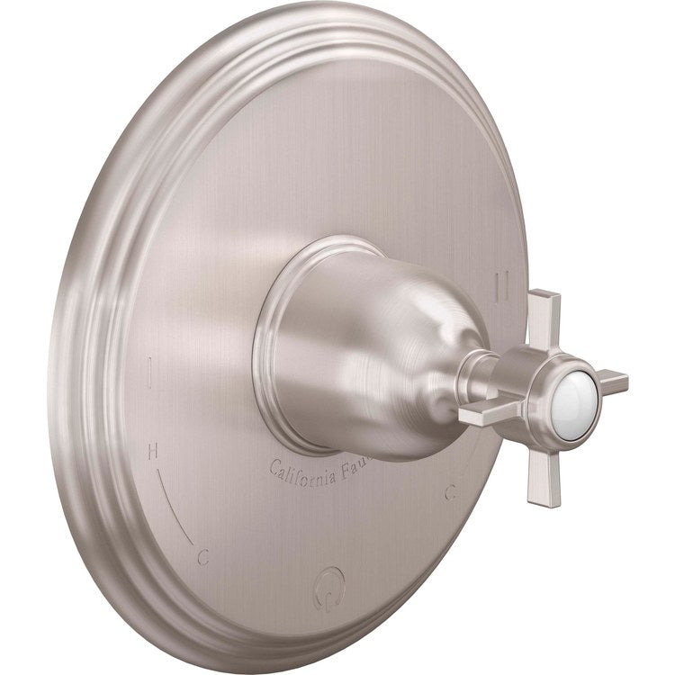 Pressure Balance Valve Trim Cardiff Dual 1 Cross Burnished Nickel - Image 1