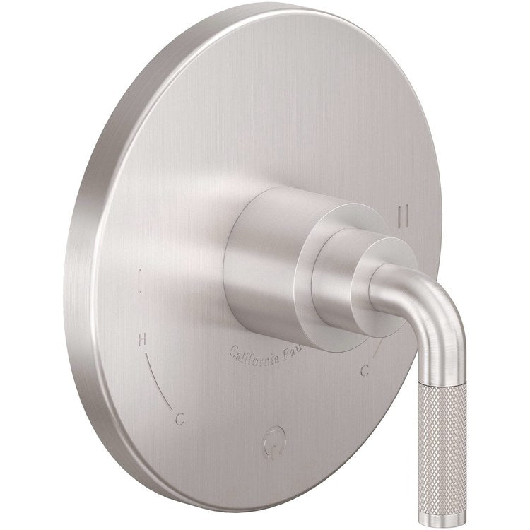 Pressure Balance Valve Trim Descanso Dual 1 Knurled Lever Satin Nickel ADA - Image 1